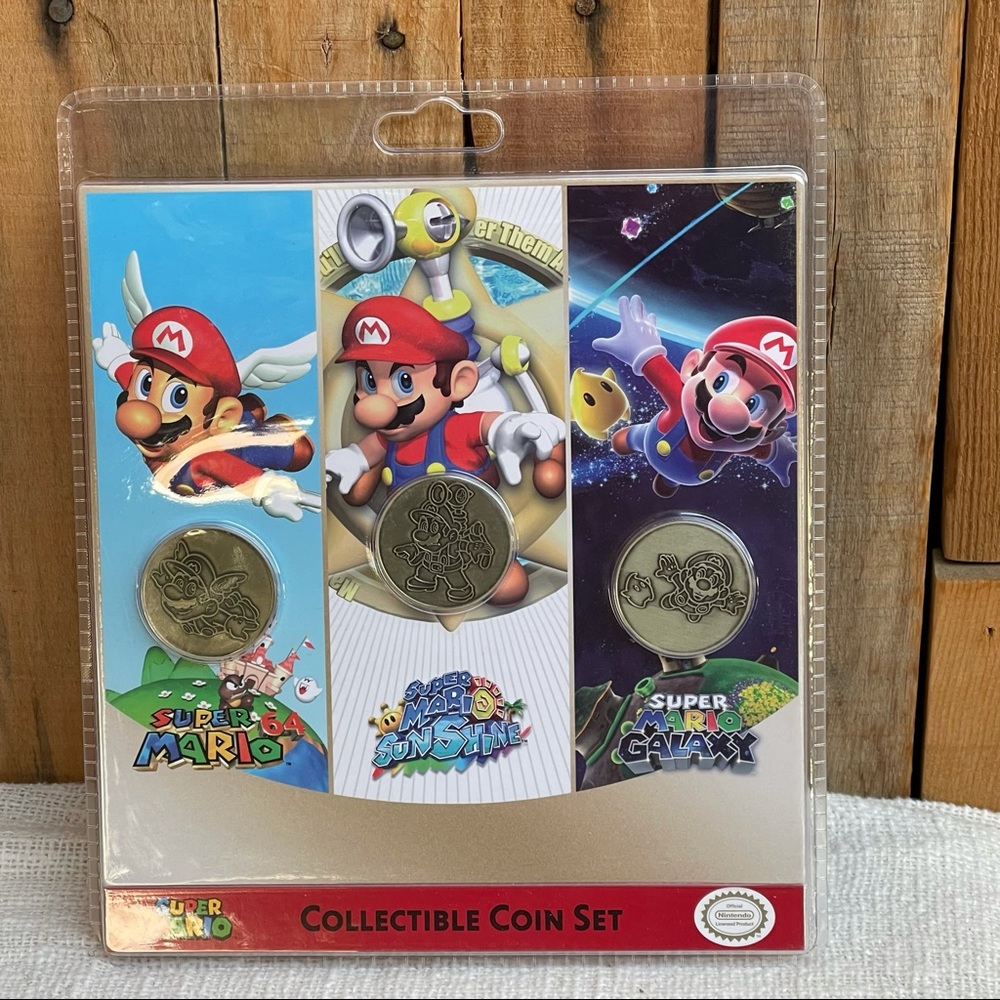 Nintendo 3 piece Super Mario Collectible Coin NEW DISCONTINUED